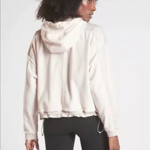 Athleta Zion Micro fleece 1/2 Zip Sweatshirt in Pearl- M - Picture 2 of 8